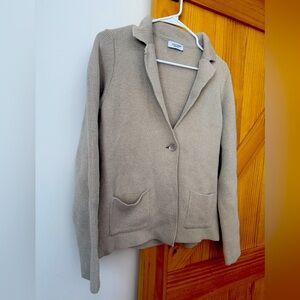 COCOGIO beige made in Italy Cardigan With Gold Tone Buttons And Pockets
